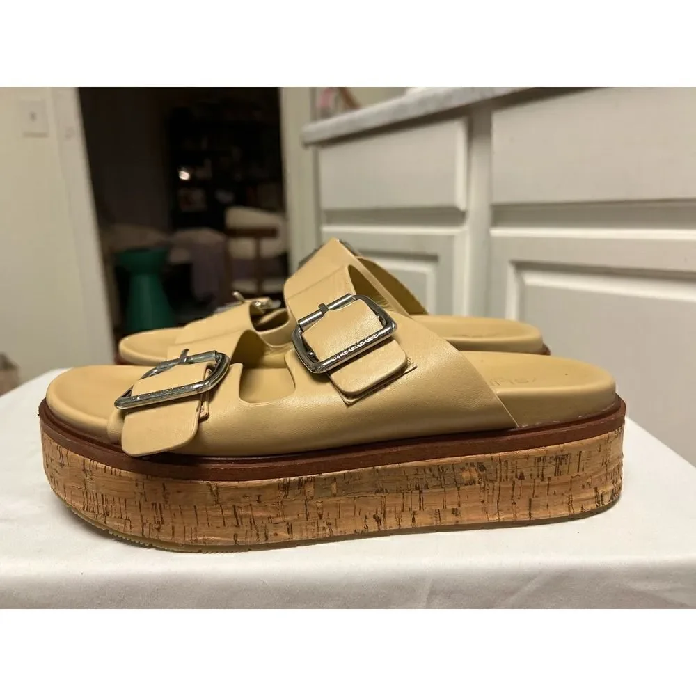 J/Slides NYC BELINDA Sand Leather Sandals MSRP: $169.00